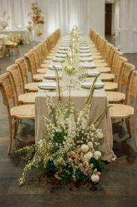 San Francisco wedding planner coordinating outdoor ceremony details Full service wedding planning and design for a Bay Area winery wedding Wedding planner styling reception tables at a California vineyard venue Yiventful Co. weddings and Events | Blanco Urban Venue| Booking 2027-2028